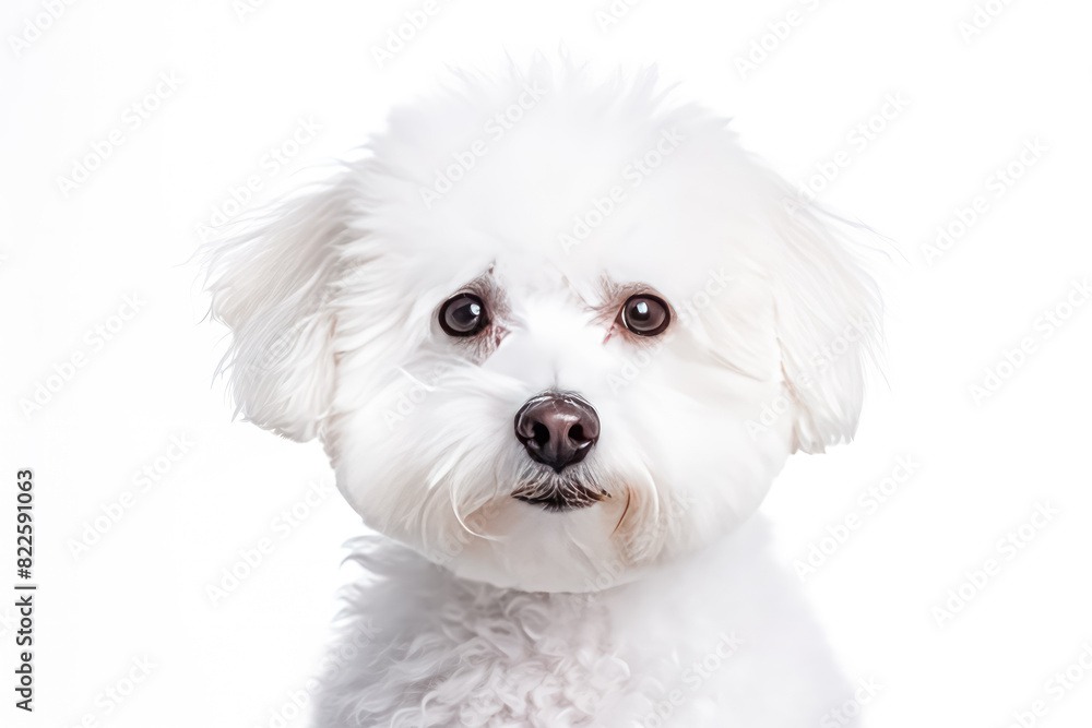 Bichon Frize in studio setting against white backdrop, showcasing their playful and charming personalities in professional photoshoot. Bichon Frize in studio setting against white backdrop, showcasing their playful and charming personalities in professional photoshoot.