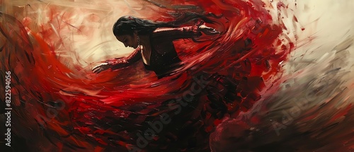 Obraz na płótnie Duende Capture the passionate intensity of a flamenco dancer, completely absorbed in their performance w salonie