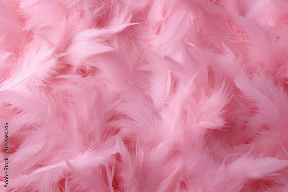 Close-up of delicate pink feathers creating a fluffy, soft texture