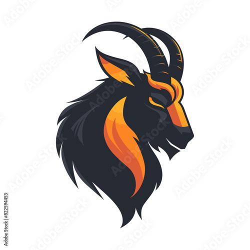 Goat esports logo icon vector design on white transparent background
