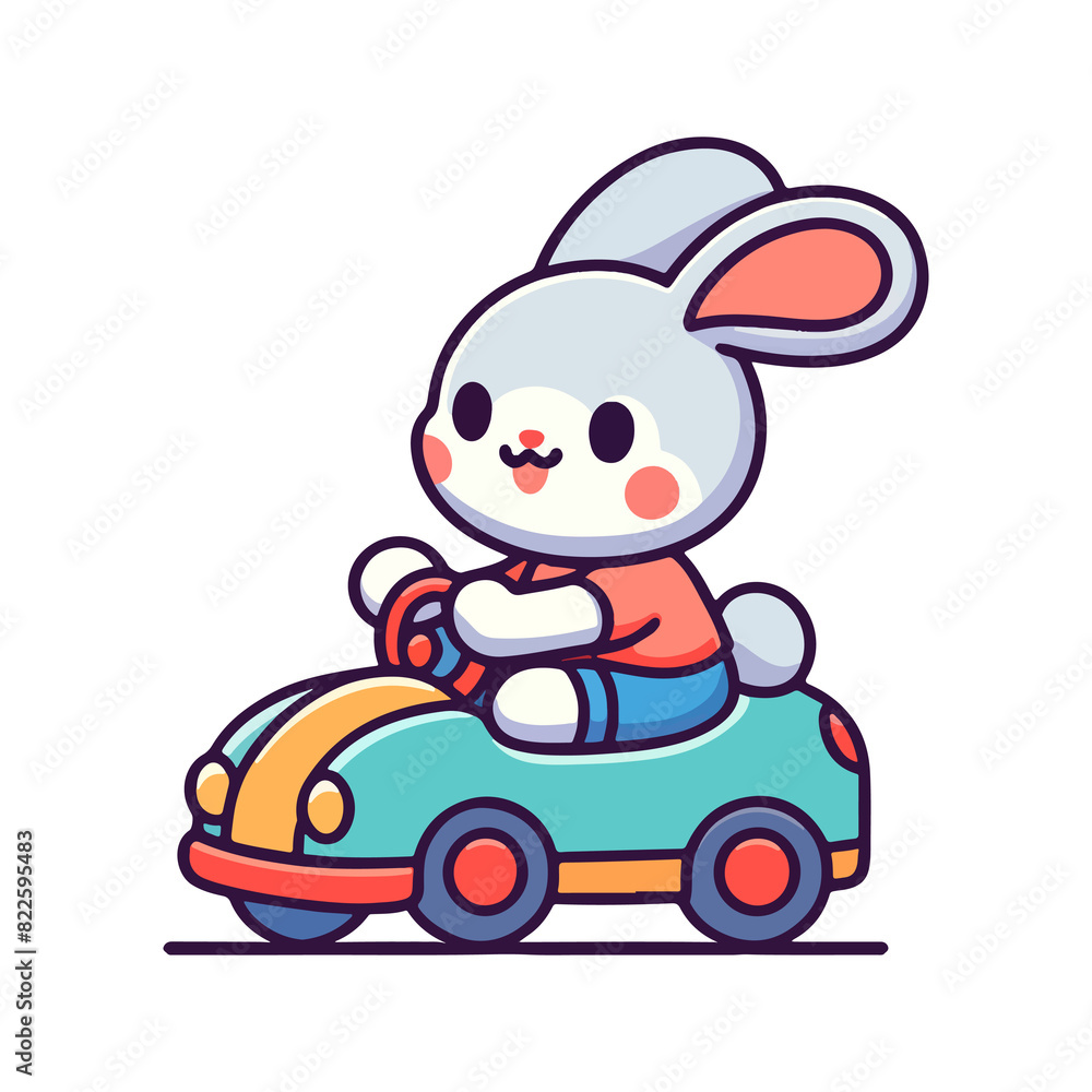 cute cute rabbit riding a car icon character cartoon cute cute rabbit riding a car icon character cartoon