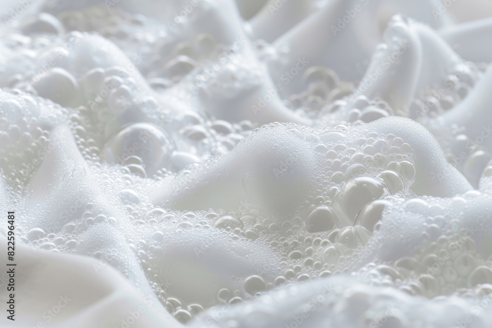 Fototapeta premium Cleaning Bubbles. Household Chore of White Foam and Suds for Hygiene at Home
