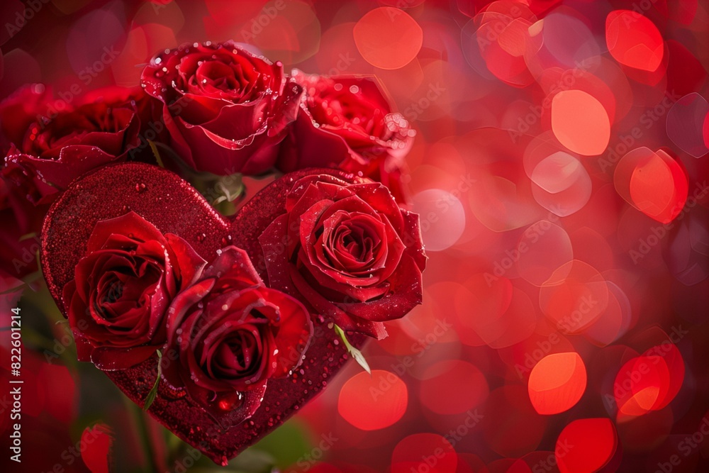 Bouquet of red roses with water droplets Bouquet of red roses with water droplets