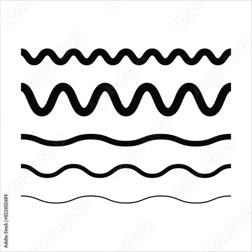Wave line, abstract zigzag curves, seamless pattern texture design element illustration for background graphic