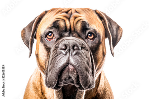 English Mastiff in studio setting against white backdrop, showcasing their playful and charming personalities in professional photoshoot.