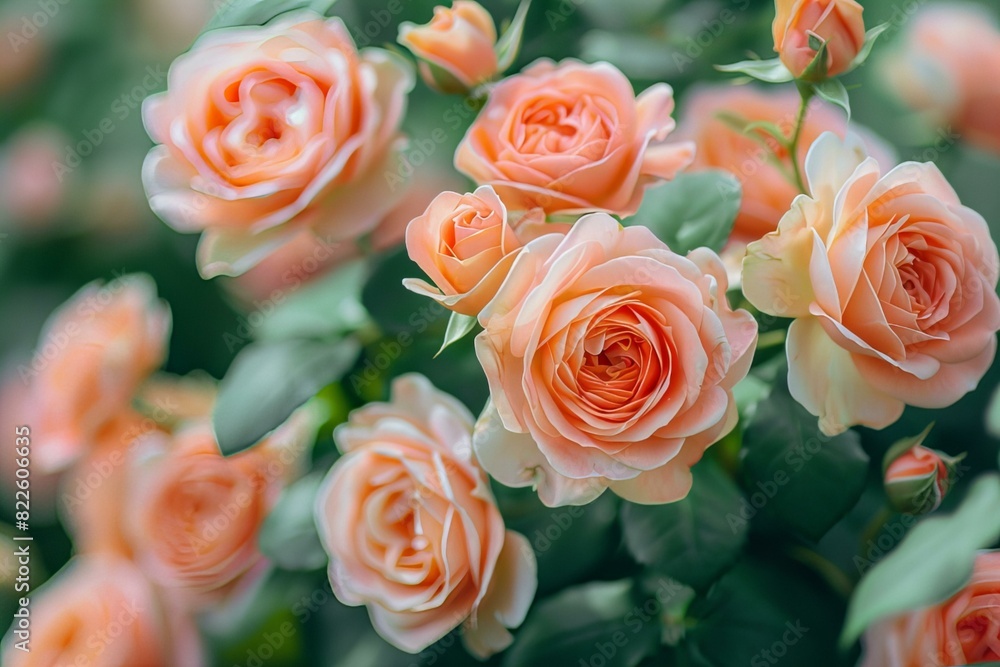 Orange roses bloom garden Orange roses bloom garden