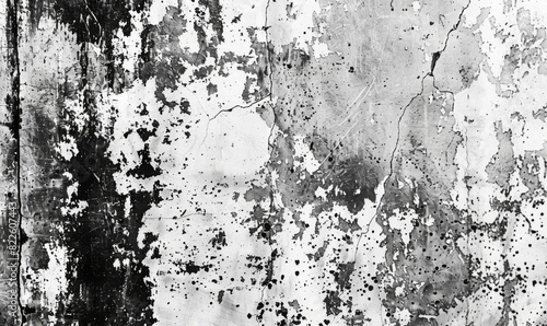 Wallpaper Mural Grunge black and white texture with cracks and peeling paint Torontodigital.ca
