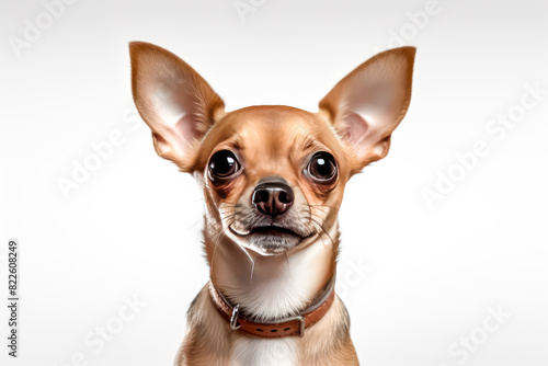 Chihuahua in studio setting against white backdrop, showcasing their playful and charming personalities in professional photoshoot. © Людмила Мазур