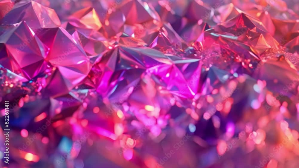 An abstract display of colorful, iridescent crystal-like textures with hues of pink, purple, and blue glowing under light An abstract display of colorful, iridescent crystal-like textures with hues of pink, purple, and blue glowing under light