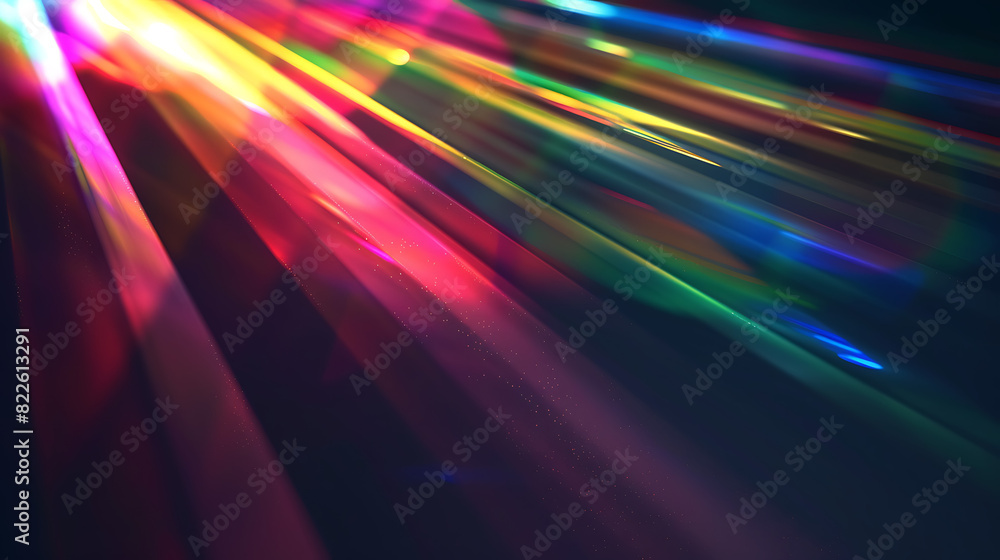 Rainbow Prism Effect on Black - Light ray on black background. - Pride colors Rainbow Prism Effect on Black - Light ray on black background. - Pride colors