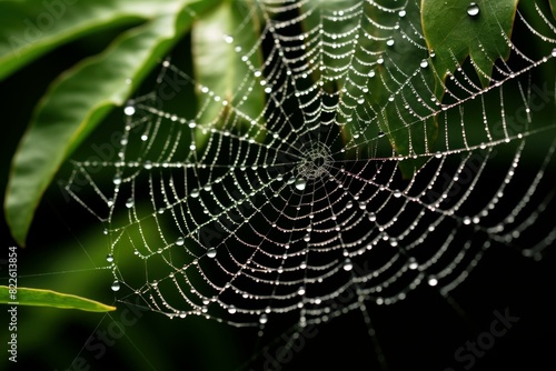 Paralyzing Spider poison web. Animal fear scary insect pattern. Generate Ai