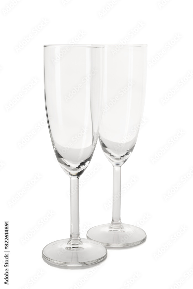 Beautiful champagne glasses on white background Beautiful champagne glasses on white background