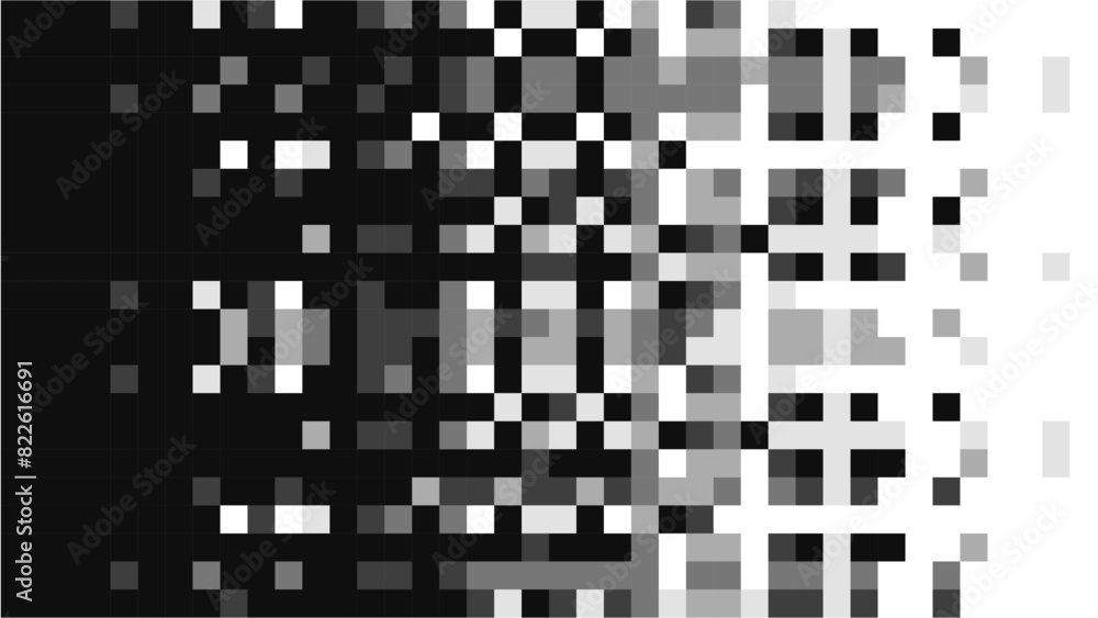 Pixel disintegration background. Art 8 bit objects. Decay effect. Dispersed dotted pattern. Abstract geometric banner for the application or a website. Mosaic textures. Vector illustration. Pixel disintegration background. Art 8 bit objects. Decay effect. Dispersed dotted pattern. Abstract geometric banner for the application or a website. Mosaic textures. Vector illustration.