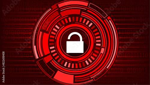 Cybersécurité Abstrait Rouge