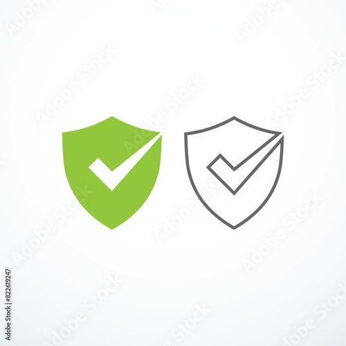 Free Download Shield check mark icon set. Vector illustration - GFXLoad
