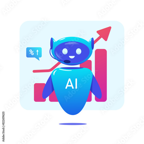 Robot AI sales improvement. Trading bot Stock trading concept Artificial intelligence Abstract background