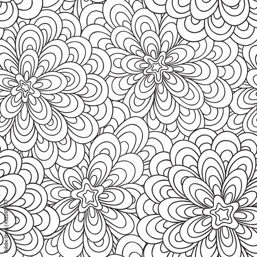 Canvastavla Hand drawn seamless floral pattern