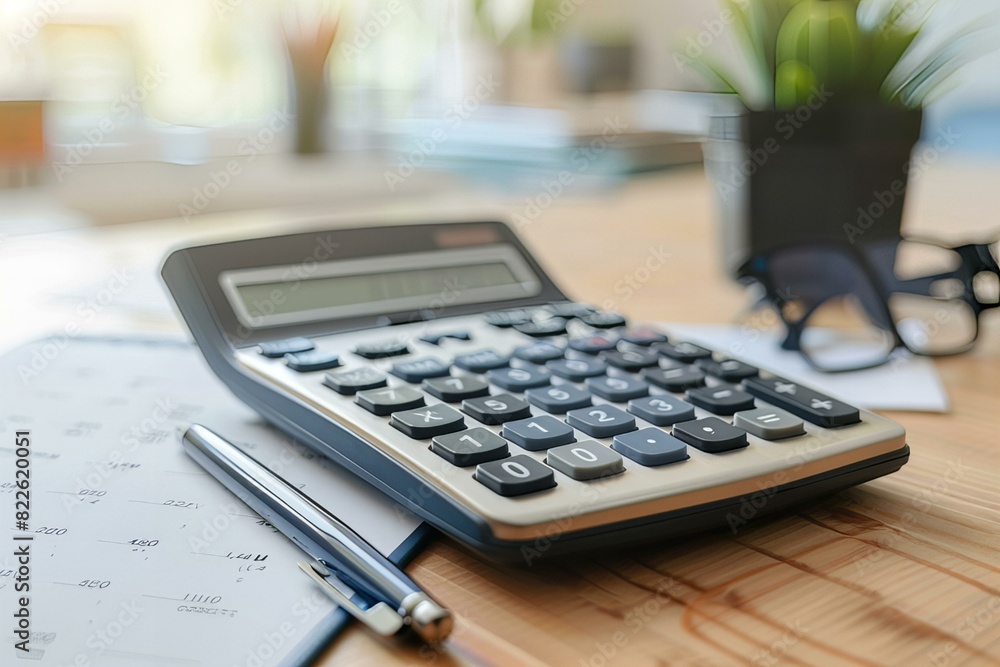 Calculator pen notebook desk office study Calculator pen notebook desk office study