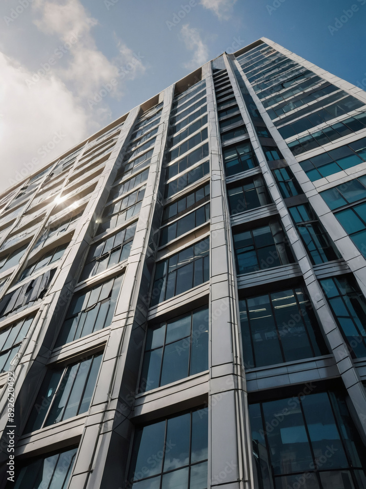 Sleek high-rise office tower in the downtown district. Sleek high-rise office tower in the downtown district.