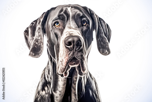 German dog in studio setting against white backdrop, showcasing their playful and charming personalities in professional photoshoot.