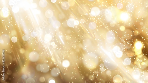 Light Beige and Gold Abstract Background with Bokeh Lights