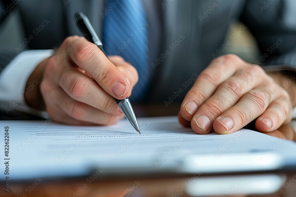 Person signing document pen paper legal agreement contract Person signing document pen paper legal agreement contract