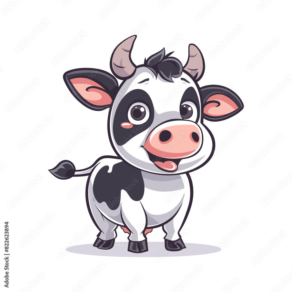 Cute Happy Cow Cartoon Vector Icon Illustration on transparent background Cute Happy Cow Cartoon Vector Icon Illustration on transparent background