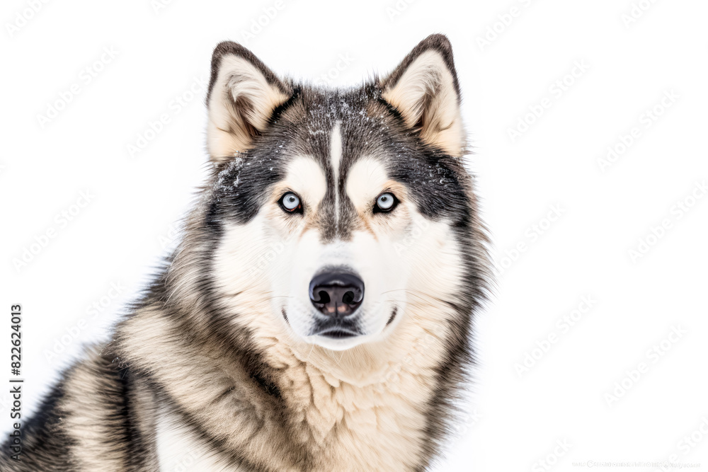 Siberian Husky in studio setting against white backdrop, showcasing their playful and charming personalities in professional photoshoot. Siberian Husky in studio setting against white backdrop, showcasing their playful and charming personalities in professional photoshoot.