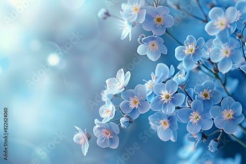 A bunch of blue flowers