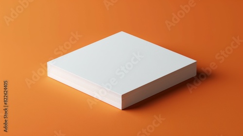 A white square is on a red background  mockup