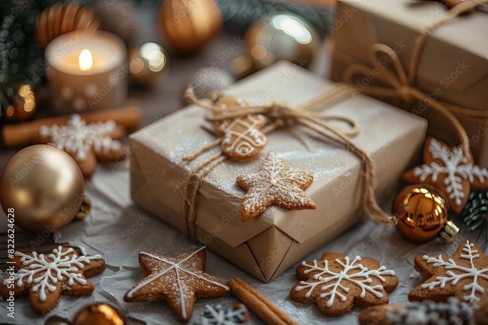 Brown paper gift tied string