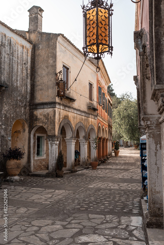 street at the Danilia village Corfu island Greece photo