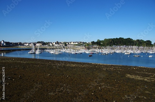 Marina of St Malo at low tide in Brittany in France  Europe