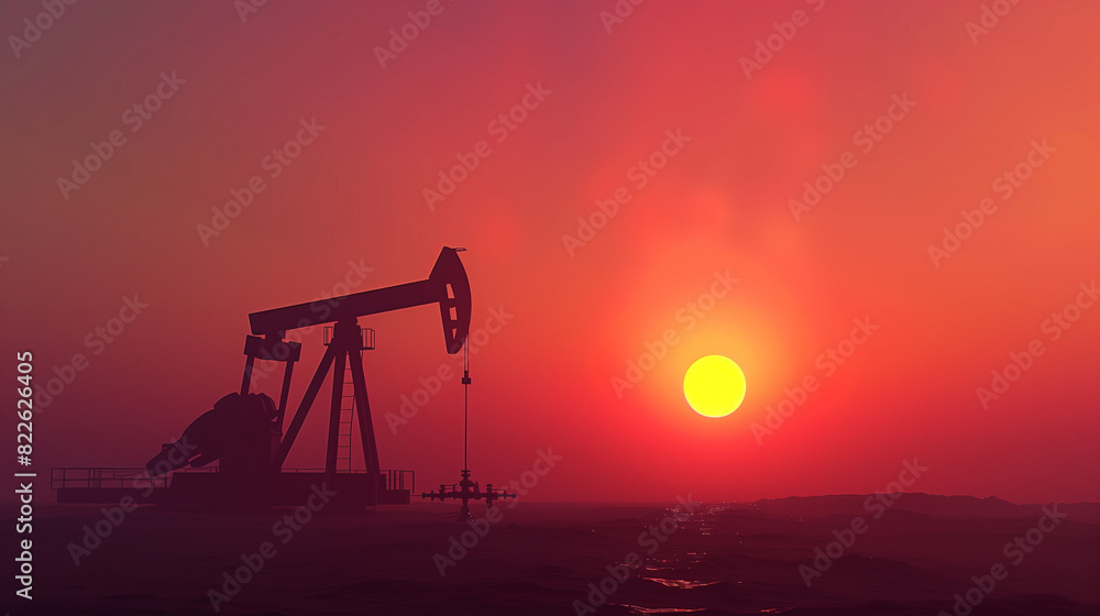 oil pump at sunset oil pump at sunset