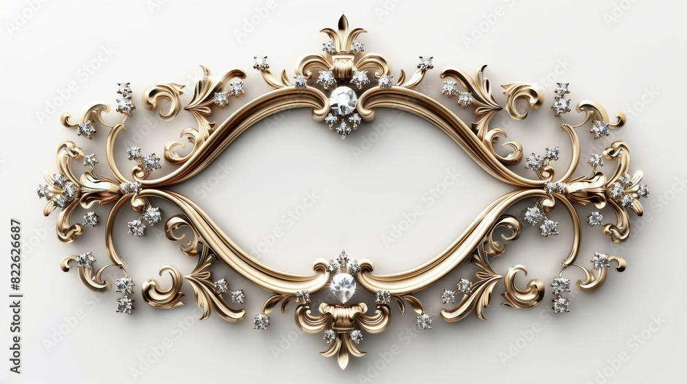 A gold frame with a diamond design A gold frame with a diamond design