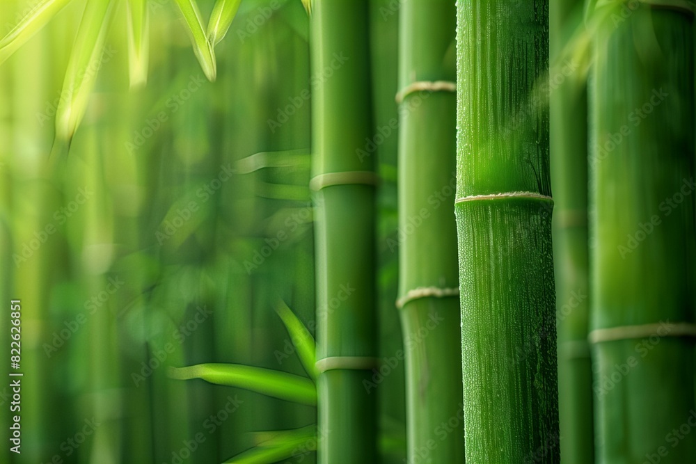 Fototapeta premium Bamboo trees green leaves forest