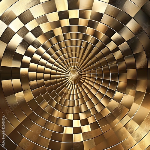 Golden Disk Spiral Checkerd Pattern Rich Fashion photo