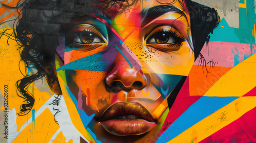 a photo of a vibrant street art mural on a city wall with urban culture vibes 