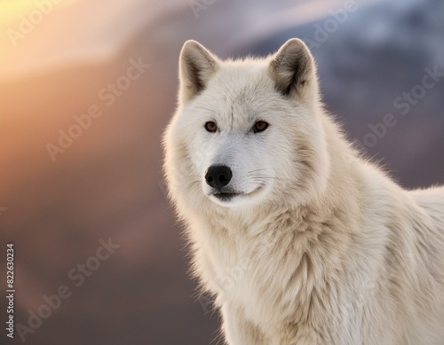 photograph of an Arctic wolf in its natural habitat