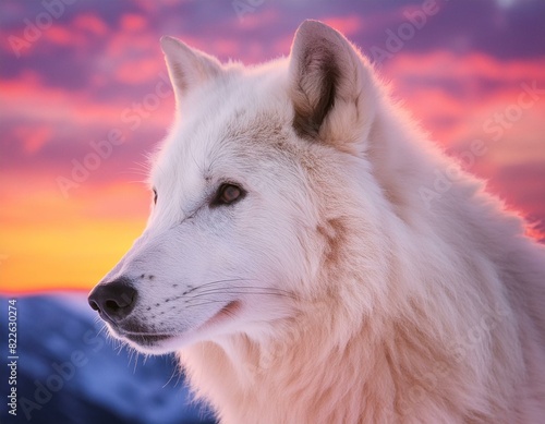 photograph of an Arctic wolf in its natural habitat