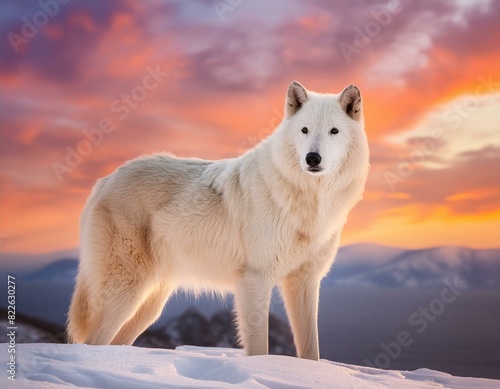 photograph of an Arctic wolf in its natural habitat