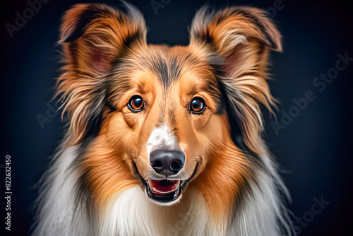 collie in studio setting against white backdrop, showcasing their playful and charming personalities in professional photoshoot. © Людмила Мазур
