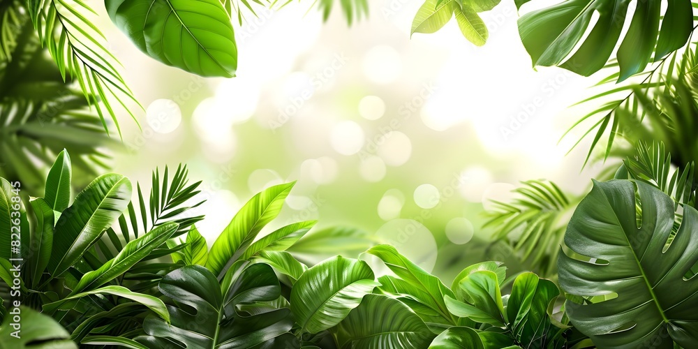Contemporary Collection of Tropical Green Leaves on White Background. Concept Tropical Leaves, Contemporary, Greenery, White Background, Botanical Collection