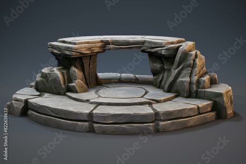 3d rendering of a mystical ancient stone circle, reminiscent of megalithic structures photo