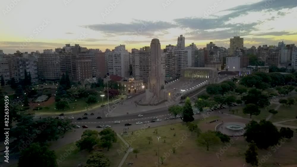 Monumento Histórico Nacional a la Bandera, Monumento a la Bandera, Rosario, Santa Fe, Argentina, Vista de dron. Footage turismo, viajes, patria, argentina, historia, histórico. Monumento Histórico Nacional a la Bandera, Monumento a la Bandera, Rosario, Santa Fe, Argentina, Vista de dron. Footage turismo, viajes, patria, argentina, historia, histórico.