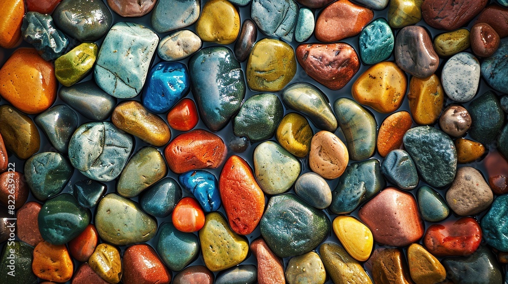 Close-up macro photo Colorful stone pebbles background Close-up macro photo Colorful stone pebbles background