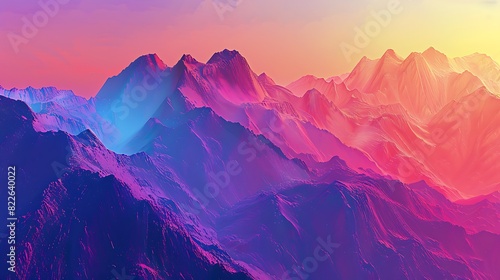 Abstract colorful mountain landscape wallpaper background © owais