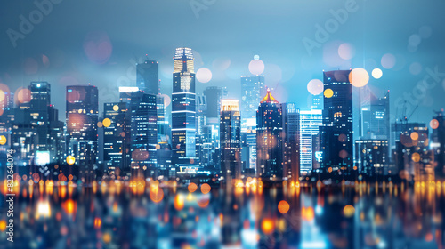 Wallpaper Mural City lights at night. Blurred cityscape with bokeh lights at night, perfect for urban backgrounds. Torontodigital.ca