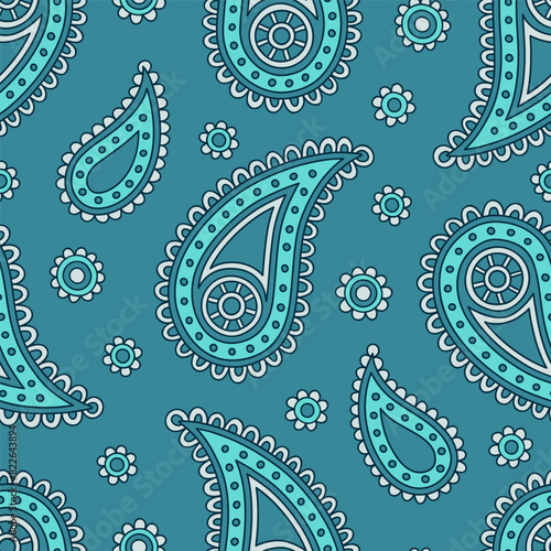 Canvastavla Seamless paisley pattern with traditional asian elements