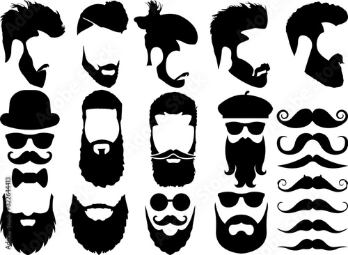Beard SVG, Beard Bundle SVG, Beard Silhouette, Beard Clipart, Digital File, Cricut Svg file, Instant download